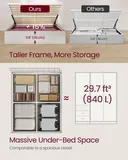 VASAGLE Ottoman Bed 138.4cm, Hydraulic Lift, imagen 2