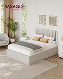 VASAGLE Ottoman Bed 138.4cm, Hydraulic Lift, imagen 3