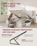 VASAGLE Ottoman Bed 138.4cm, Hydraulic Lift, imagen 4