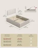 VASAGLE Ottoman Bed 138.4cm, Hydraulic Lift, imagen 6