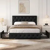 Yaheetech Cama con 4 Cajones 140 × 200 cm, imagen 1