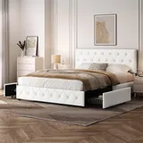 Yaheetech Cama Acolchada con Almacenaje 160 × 200 cm, imagen 3