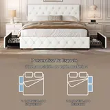 Yaheetech Cama Acolchada con Almacenaje 160 × 200 cm, imagen 4